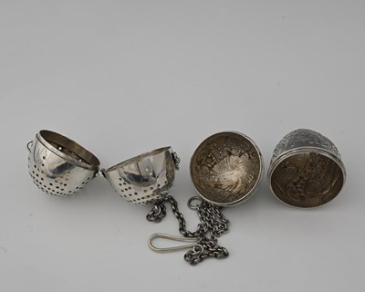 Lot 147 - A late Victorian silver tea infuser, of ovoid...