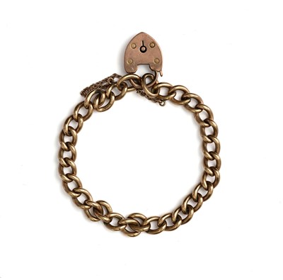Lot 465 - An early 20th century 9ct gold curb-link...