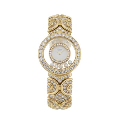 Lot 151 - Chopard, an 18ct gold Happy Diamonds bangle watch