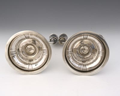 Lot 136 - Georg Jensen, a pair of Danish silver...