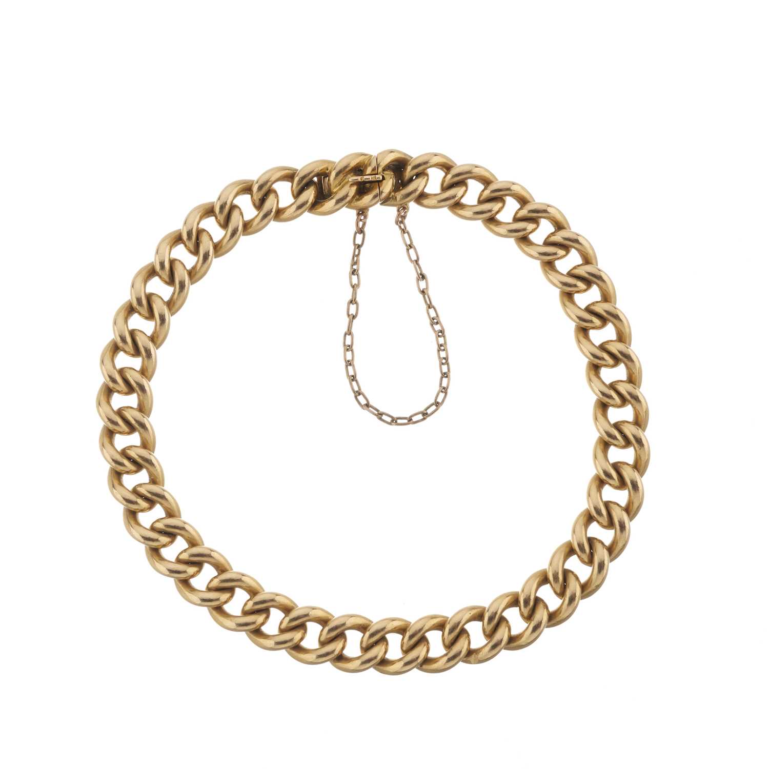 Lot 35 - An early 20th century 18ct gold curb-link bracelet