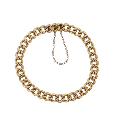 Lot 35 - An early 20th century 18ct gold curb-link bracelet