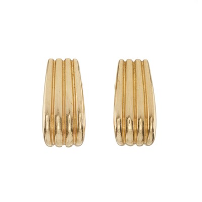 Lot 43 - A pair of 14ct gold hoop earrings