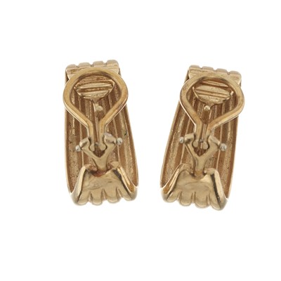 Lot 43 - A pair of 14ct gold hoop earrings