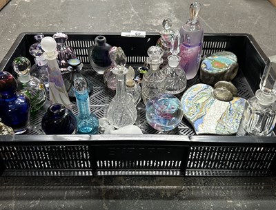 Lot 49 - A collection of glass and ceramic perfume and...