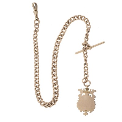 Lot 29 - An Edwardian 9ct gold Albert chain and fob