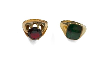 Lot 484C - Two 9ct gold gem-set rings