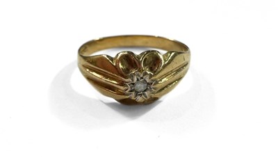 Lot 393 - A 9ct gold diamond accent band ring