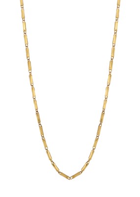Lot 136 - A presumed gold baton-link chain necklace