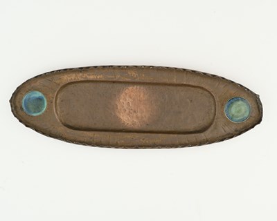 Lot 187 - An Arts and Crafts copper and Ruskin cabochon...