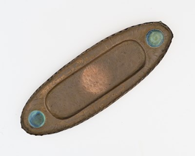Lot 187 - An Arts and Crafts copper and Ruskin cabochon...