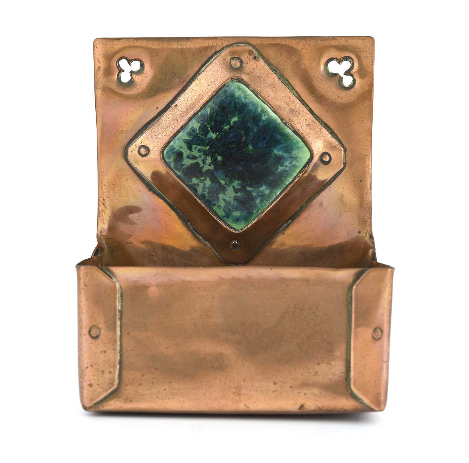 Lot 186 - An Arts and Crafts copper and Ruskin set match...