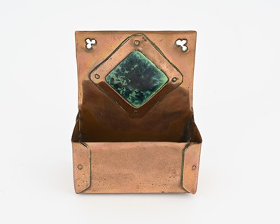 Lot 186 - An Arts and Crafts copper and Ruskin set match...