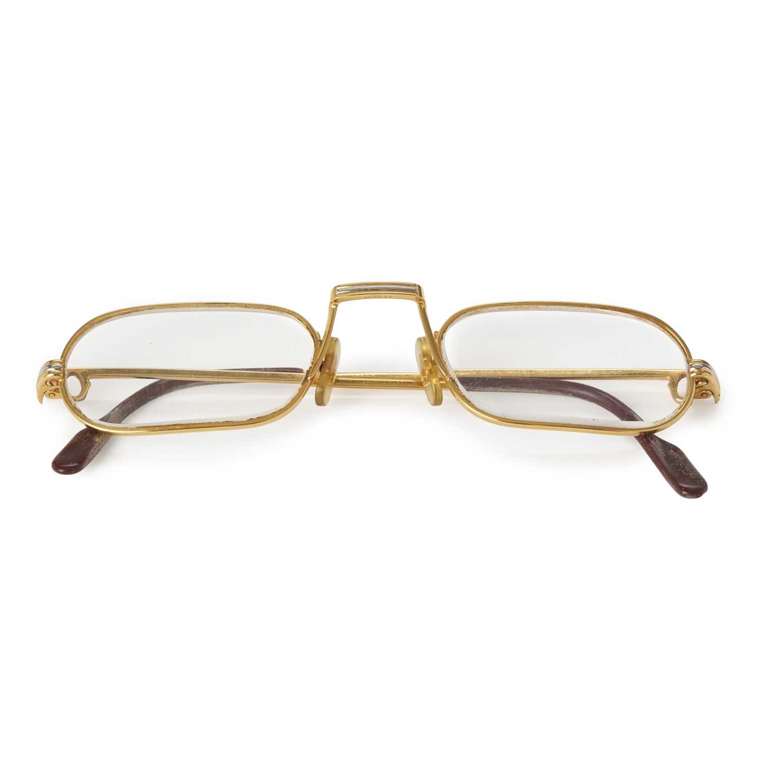 Lot 210 - Cartier, a pair of prescription Demi Lune glasses w/pouch.