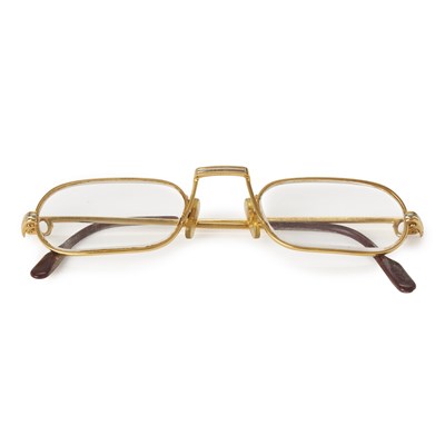 Lot 210 - Cartier, a pair of prescription Demi Lune glasses w/pouch.