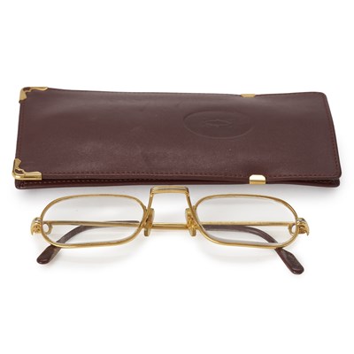 Lot 210 - Cartier, a pair of prescription Demi Lune glasses w/pouch.