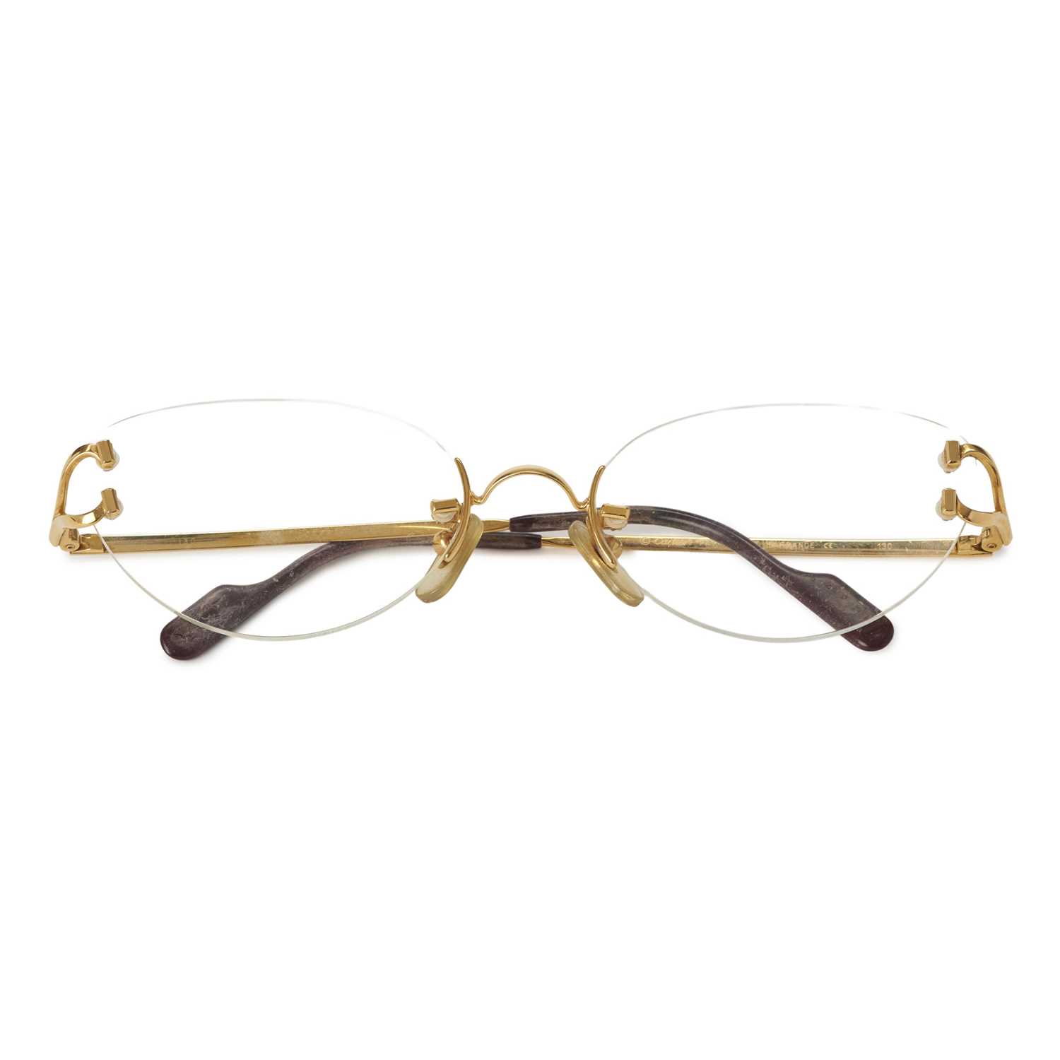 Lot 211 - Cartier, a pair of rimless prescription glasses w/pouch