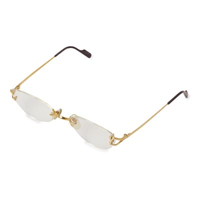 Lot 211 - Cartier, a pair of rimless prescription glasses w/pouch