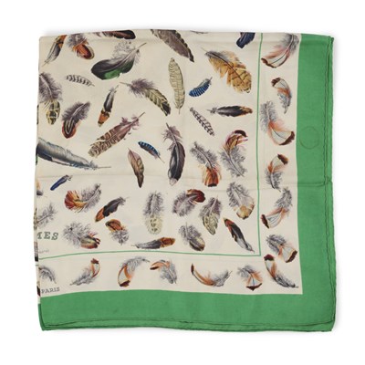 Lot 270 - Hermes, a Les Plumes silk scarf.