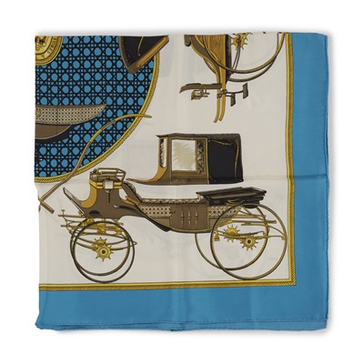 Lot 271 - Hermes, a Les Voitures A Transformation silk scarf.
