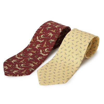 Lot 334 - Salvatore Ferragamo, two silk ties.