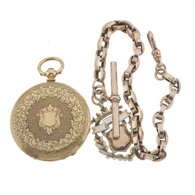 Lot 190 - A yellow metal pocket watch