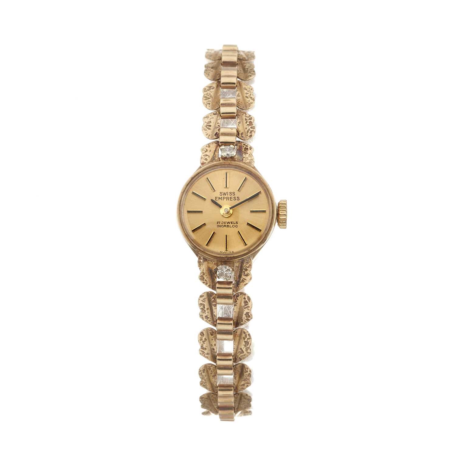 Lot 181 - Swiss Empress, a 9ct gold bracelet watch