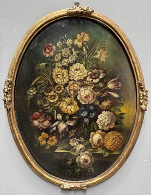 Lot 322 - A still life study of flowers in the Dutch...