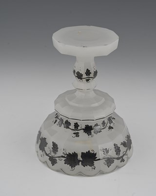 Lot 490 - A Bohemian Barfatan opaline glass pedestal...