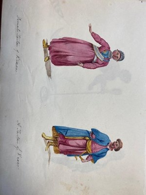 Lot 267 - A mid-Victorian sketch book of costume designs,...