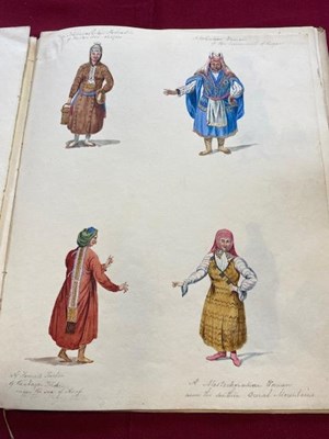 Lot 267 - A mid-Victorian sketch book of costume designs,...