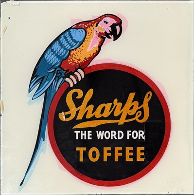 Lot 203 - A 'Sharps Toffee' advertising glass panel,...