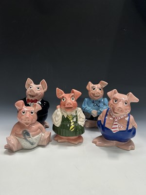 Lot 114 - A set of five Wade Pottery for Natwest pig...