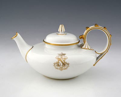 Lot 469 - Napoleon III, a Sevres porcelain teapot, 1863,...