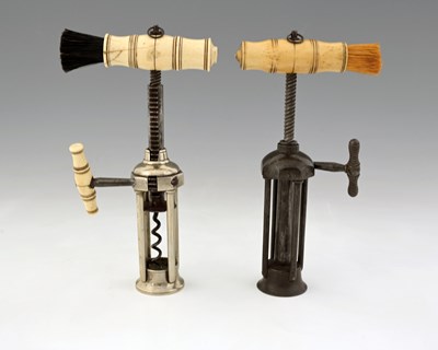 Lot 149 - Two 19th century steel four-pillar king's rack...