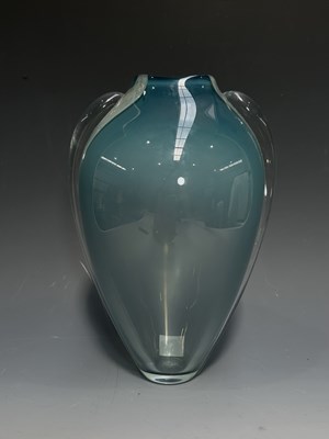 Lot 168 - Thomas Buechner blue vitrix art glass vase,...