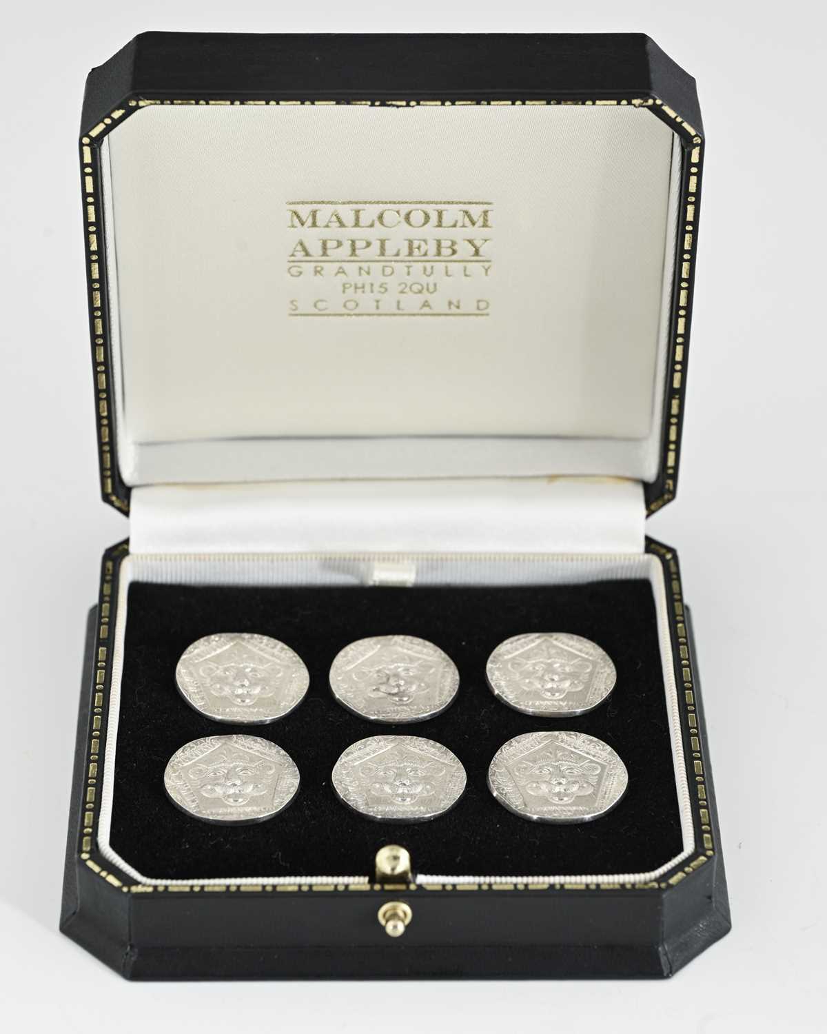 Lot 570 - Malcolm Appleby, a cased set of six silver...