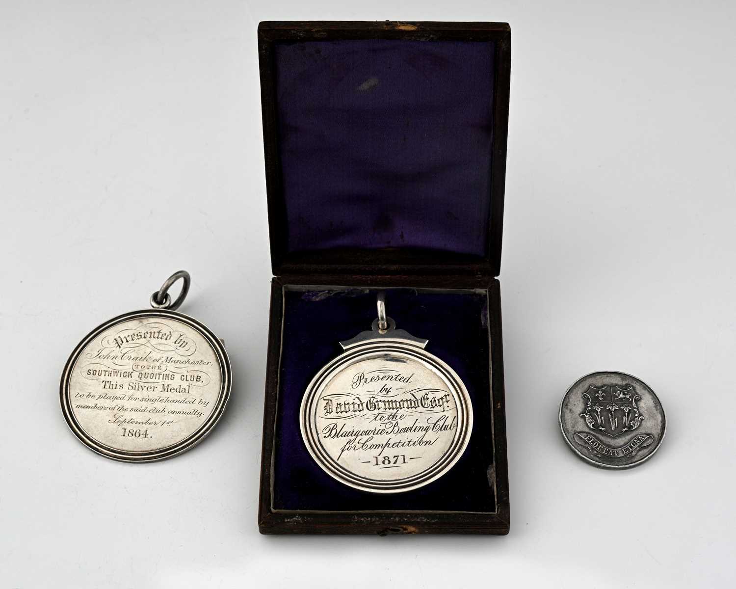 Lot 701 - Three Victorian silver sporting prize medals,...