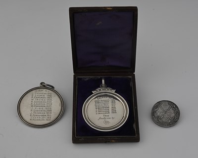 Lot 701 - Three Victorian silver sporting prize medals,...