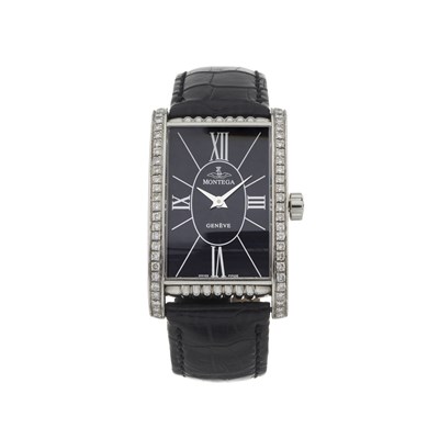 Lot 180 - Montega, a stainless steel diamond set wrist watch