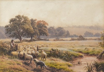 Lot 242 - Henry Birtles (British, 1838-1907), Herding...