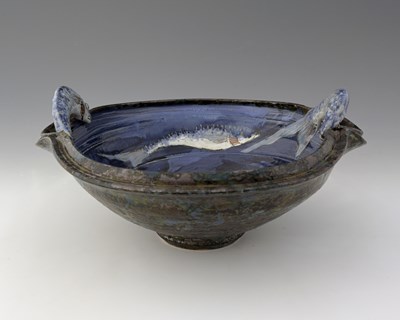 Lot 564 - Roger Cockram, a studio pottery bowl, twin...