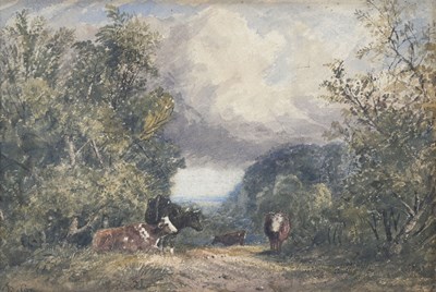 Lot 238 - David Cox (British, 1809-1885), cattle grazing...