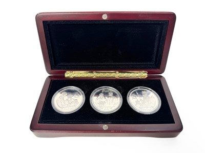 Lot 477 - Three Isle of Man silver crown proof coins in...