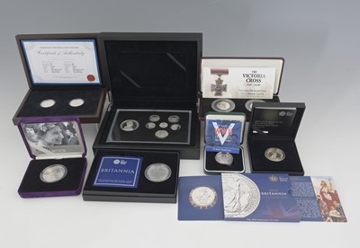 Lot 41 - A collection of silver proof mint coins,...