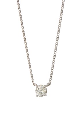 Lot 86 - An old-cut diamond single-stone necklace