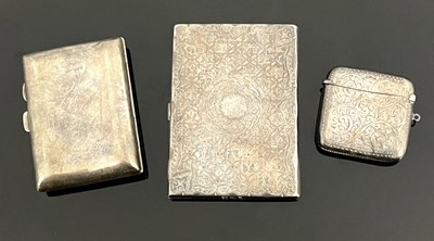 Lot 168 - A Victorian silver card case, the exterior...