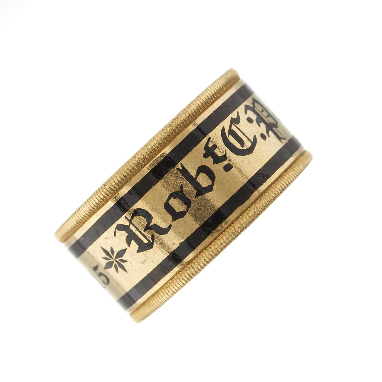 Lot 42 - Battle of Waterloo and Napoleonic Interest, a George III 22ct gold enamel band ring