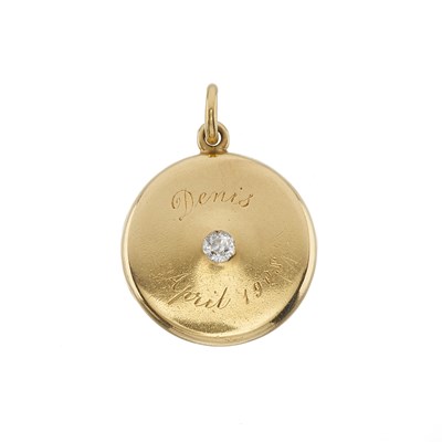 Lot 1 - An Edwardian 18ct gold diamond memorial locket pendant