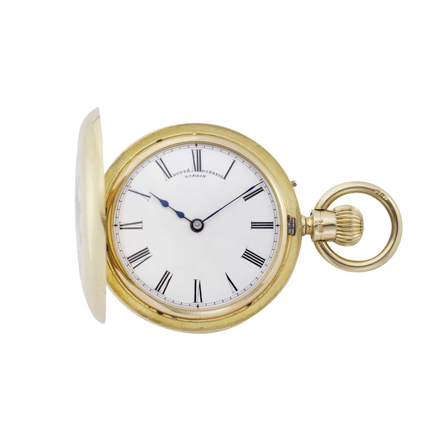Lot 191 - Hunt & Roskell, London, an 18ct gold half hunter fob watch